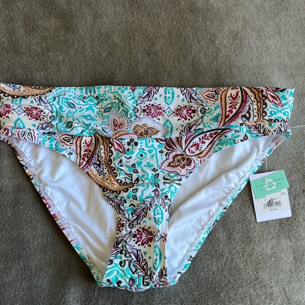 NWT Sunsets Moroccan Market Paisley Print Hipster Swim Bottom (bottoms Only) L